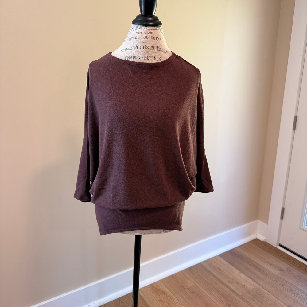 Jolie Women's Purple/Brown 3/4 Sleeve Blouse Size‎ M